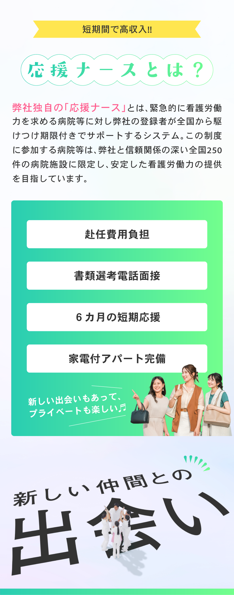短期で高収入!!応援ナースとは？